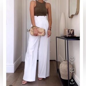 Compact Stretch High Waist Wide Leg Pants by karen Millen NWT